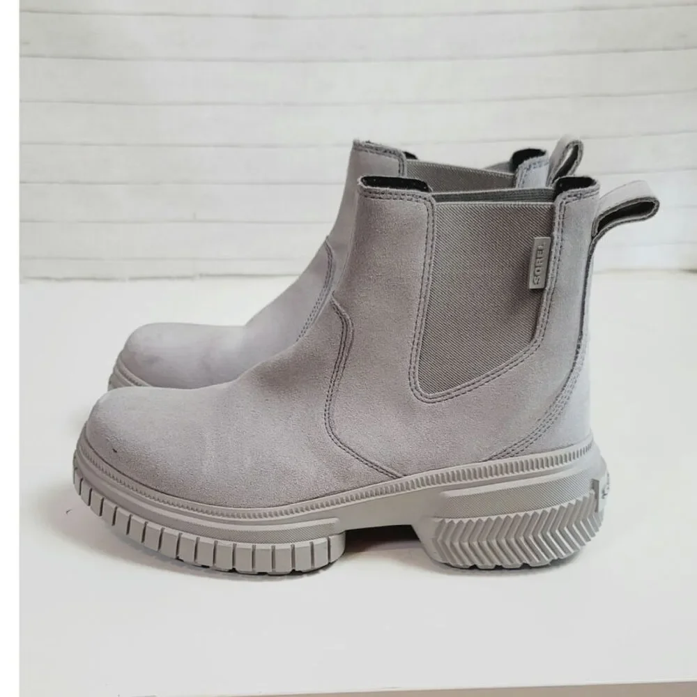 SOREL Ona Ave WP Chelsea Boot in Chrome Grey, sz 9